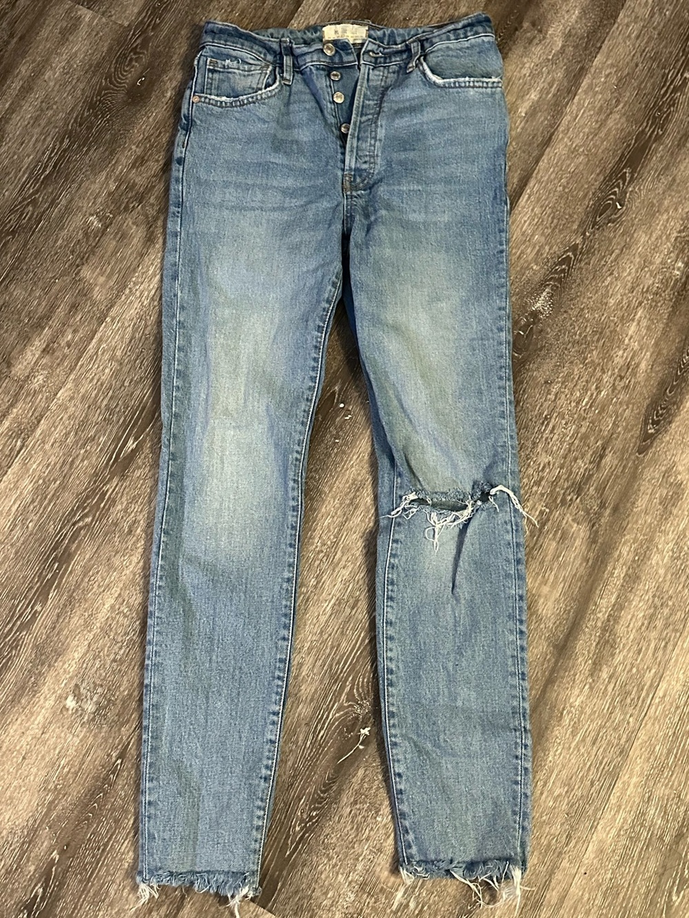 We The Free Light Blue Skinny Distressed Denim Jeans
